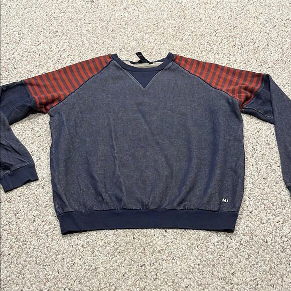 Marc by Marc Jacobs Men's Casual Sweater Sz S Blue Red Stripe Heathered - Picture 1 of 7
